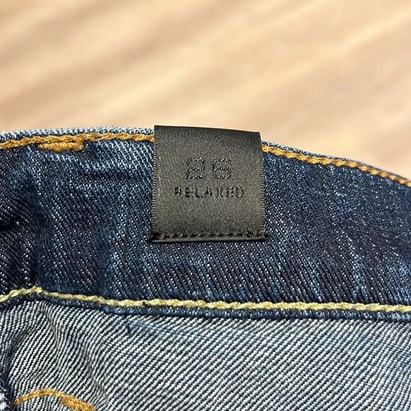 Vince Five Pocket Relaxed Rolled Dark Wash Jeans - Picture 8 of 10